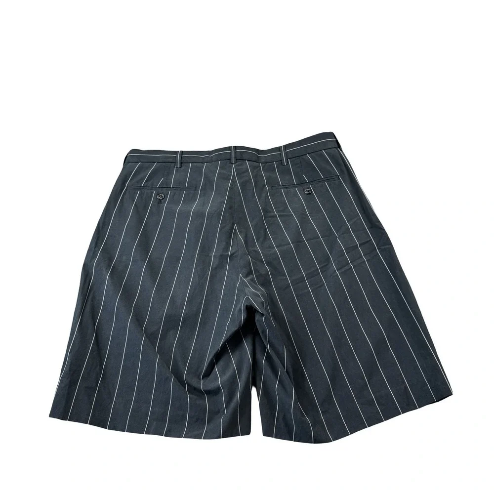 Polo Ralph Lauren Black White Striped Silk Cotton VTG 90s Mens Chino Short 34